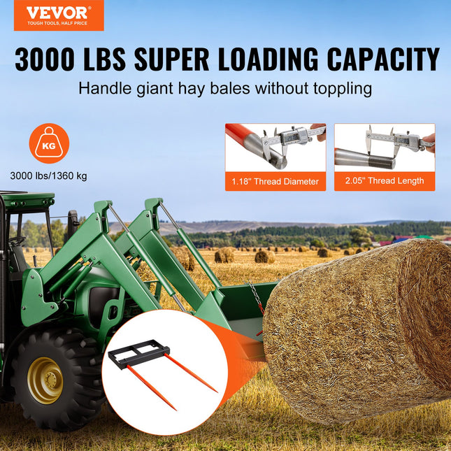 Šieno šakės VEVOR WBS-016, 1360 kg keliamoji galia