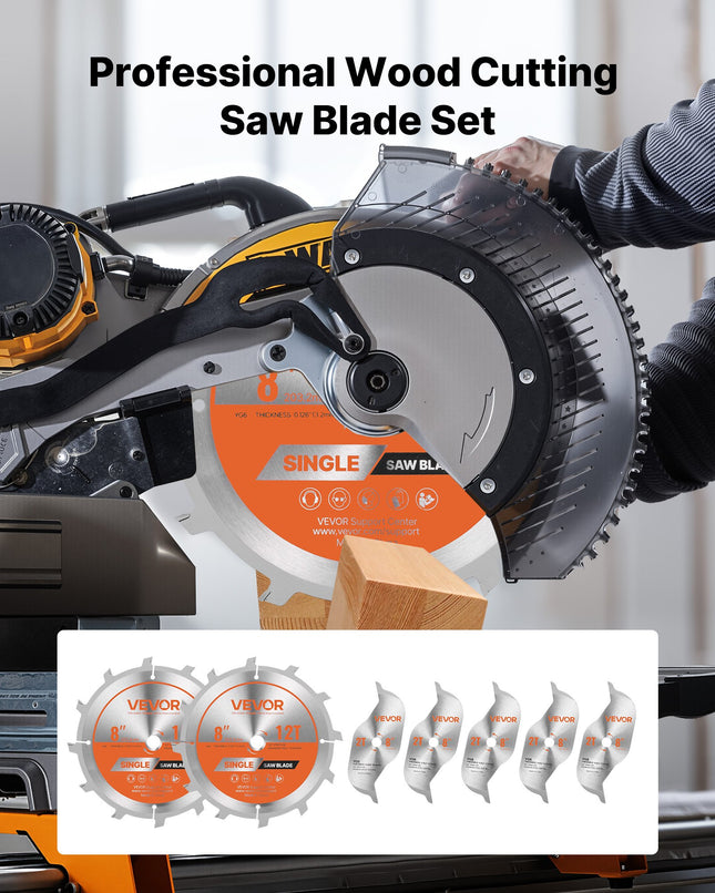 Dado pjovimo diskų rinkinys VEVOR 8"-12TDADO, 203 mm skersmens