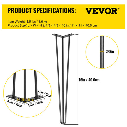 Stalo kojos VEVOR Hairpin, 40,6 cm