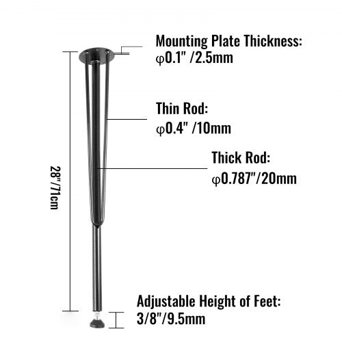 Hairpin tipo baldų kojos VEVOR TZZT-3028, 71 cm