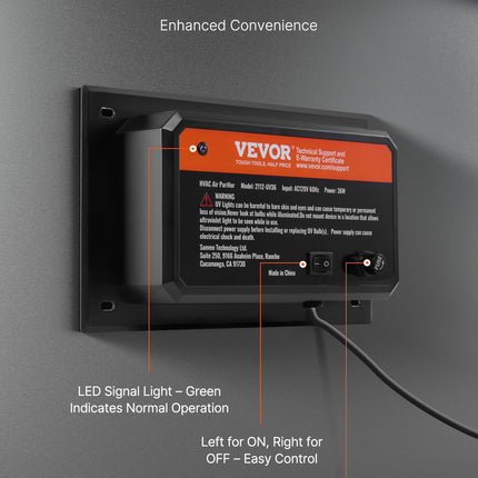 Ortakinis oro valytuvas VEVOR 2112-UV36, 36W