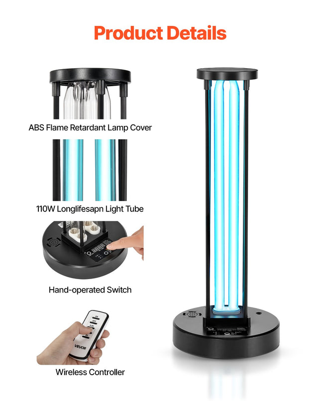 UV lempa su ozono generatoriumi VEVOR US-007/36W, 36W