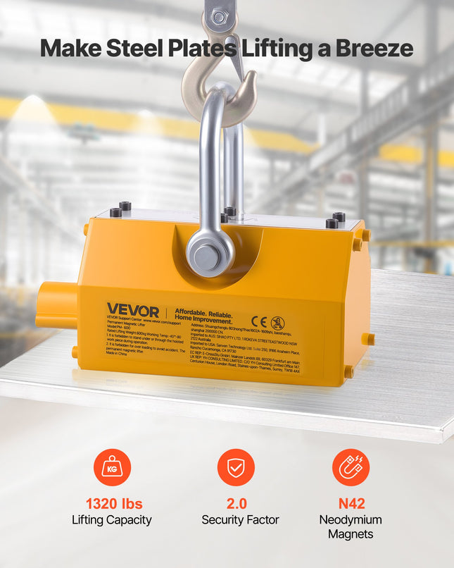 Magnetinis keltuvas VEVOR PM-600, 600 kg