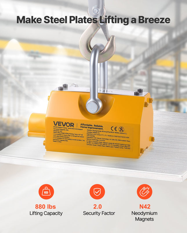 Magnetinis kėliklis VEVOR PM-400, 400 kg
