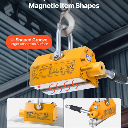 Magnetinis kėliklis VEVOR PM-400, 400 kg