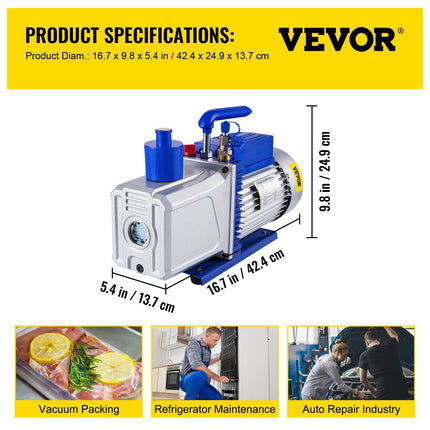 Vakuuminis siurblys VEVOR 2-jų pakopų, 283 l/min
