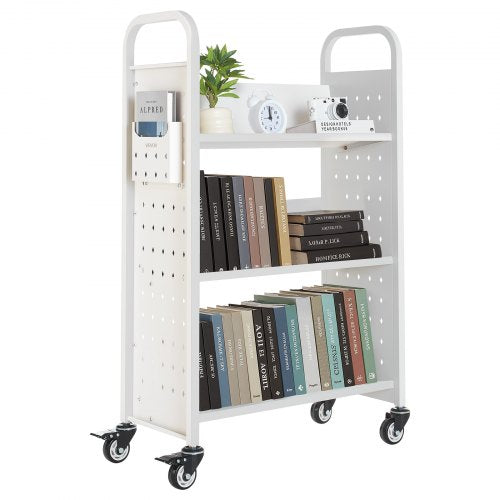 Bibliotekos vežimėlis knygoms VEVOR HXTC-3VD, 150 kg keliamoji galia