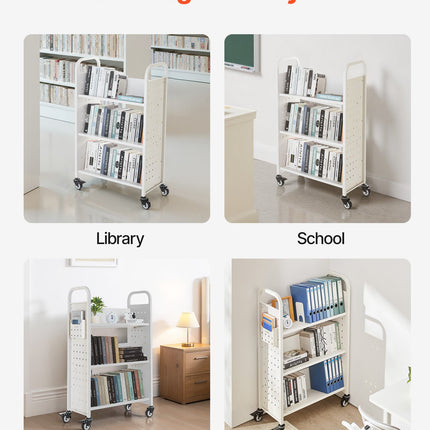 Bibliotekos vežimėlis knygoms VEVOR HXTC-3VD, 150 kg keliamoji galia
