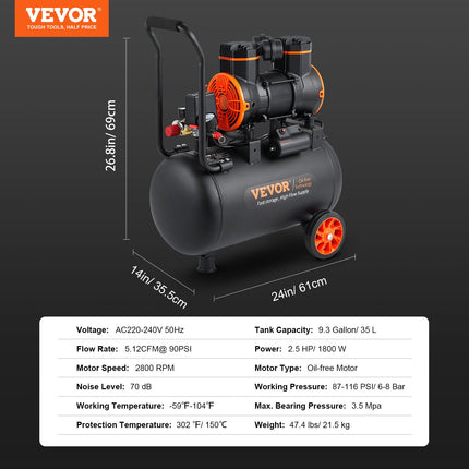 Oro kompresorius VEVOR 35,2 L, 1800 W