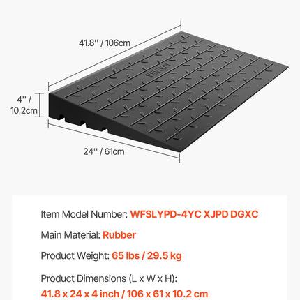 Guminė slenksčio rampa VEVOR WFSLYPD-4YC XJPD DGXC, 10,2 cm aukščio