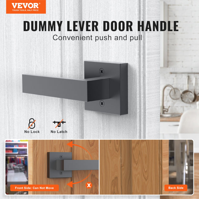 Dekoratyvinė durų rankena VEVOR D921-DL-BLK, 2 vnt.