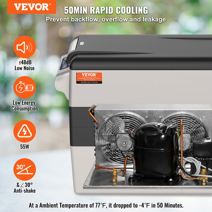 Automobilinis šaldytuvas VEVOR BCD52, 52 l talpos