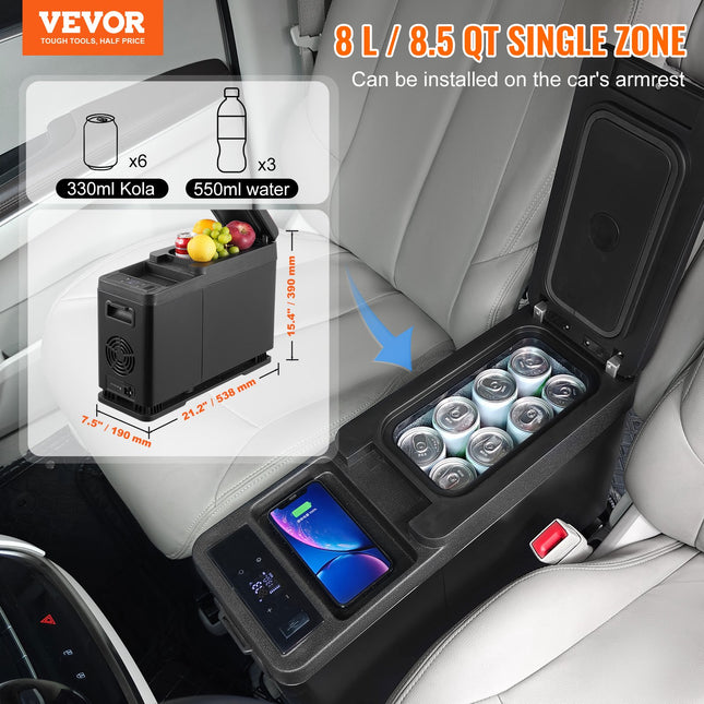 Automobilinis šaldytuvas-porankis VEVOR CF8, 8 l