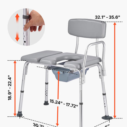 Tualeto kėdė VEVOR FBL760639, 227 kg keliamoji galia