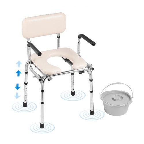 Neįgaliojo kėdė-tualetas VEVOR FBL760101, 158,8 kg apkrova