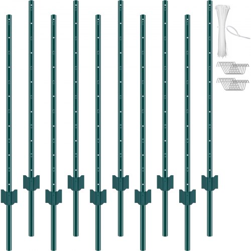 Tvoros stulpai VEVOR 10-4ft, 122 cm, 10 vnt.