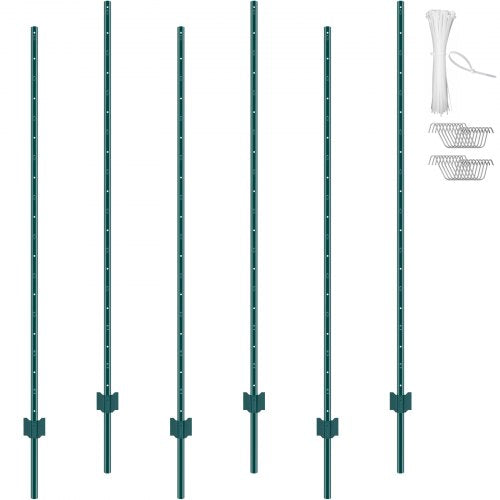 Tvoros stulpai VEVOR 6-6ft, 182,88 cm, 6 vnt.