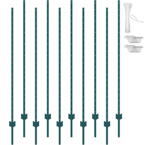 Metaliniai tvoros stulpai VEVOR 10-6ft, 182,9 cm, 10 vnt.