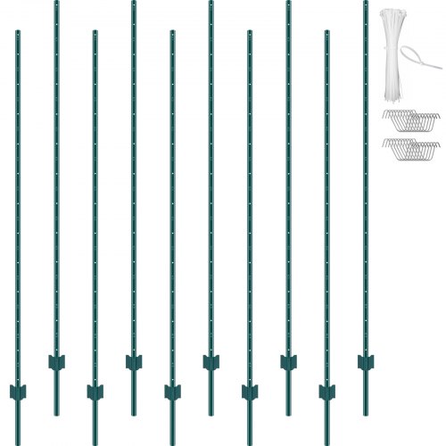 Tvoros stulpai VEVOR 10-7ft, 213 cm (10 vnt.)