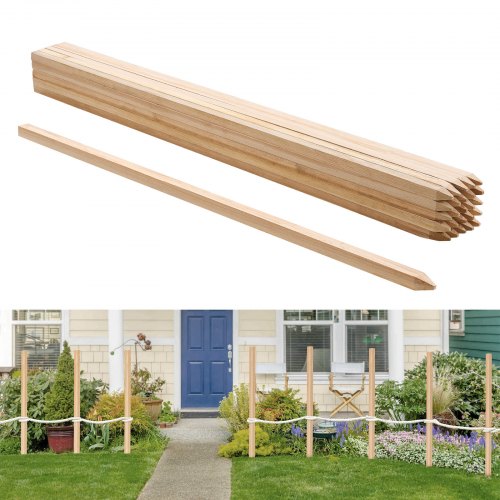 Mediniai sodo kuoliukai VEVOR 1.91x1.91x121.92x25, 122 cm ilgio