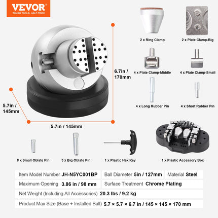 Graviravimo spaustuvai VEVOR JH-N5YC001BP, 127 mm skersmens