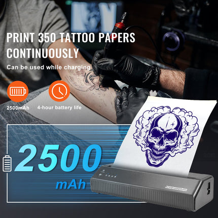 Tatuiruočių trafaretų spausdintuvas VEVOR MHT-P8008, bevielis Bluetooth ryšys