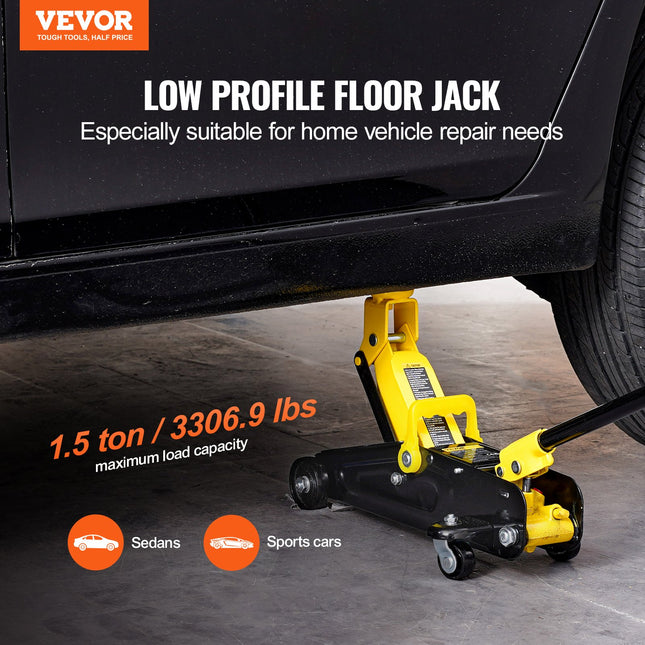 Žemo profilio hidraulinis domkratas VEVOR QJD60A, 1,5 t