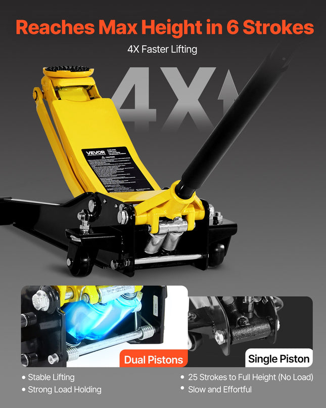 Žemo profilio hidraulinis keltuvas VEVOR ZX0801, 2 tonos