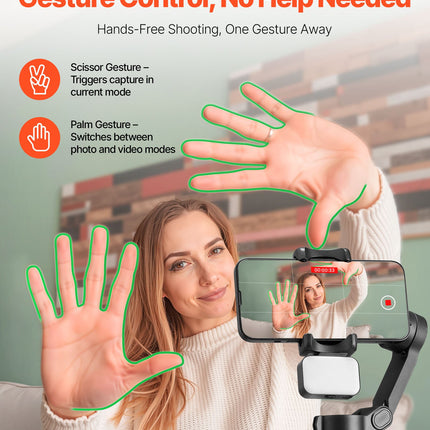 Išmaniojo telefono stabilizatorius VEVOR CM8, 3 ašių stabilizavimas