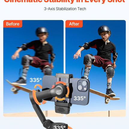 Išmaniojo telefono stabilizatorius VEVOR CM8, 3 ašių stabilizavimas