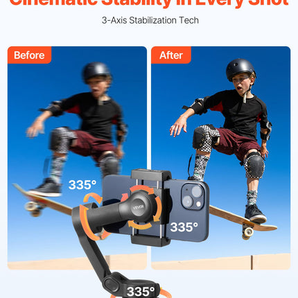 Išmaniojo telefono stabilizatorius VEVOR CM8, 3 ašių stabilizavimas