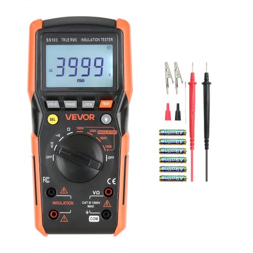 Skaitmeninis multimetras VEVOR SS103, 1000V AC/DC