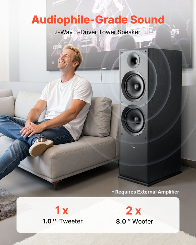 Pasyvi grindinė kolonėlė VEVOR VV-2801F, 600 W