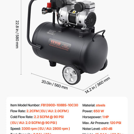 Oro kompresorius VEVOR FB1390D-108AF-10C30, 30 l