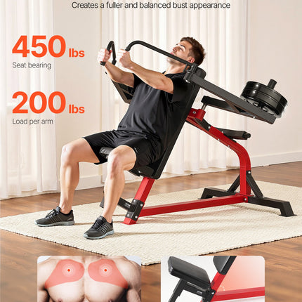 Krūtinės ir nugaros raumenų treniruoklis VEVOR HM2908, 204 kg apkrova