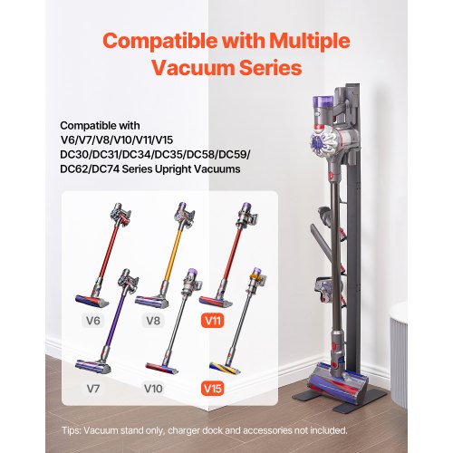 Dulkių siurblio stovas VEVOR HLFGSJLG-01, suderinamas su Dyson V6-V15 modeliais