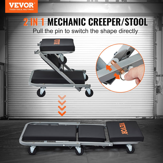 Automobilio gultas-kėdutė VEVOR Z-Creeper, 136 kg keliamoji galia