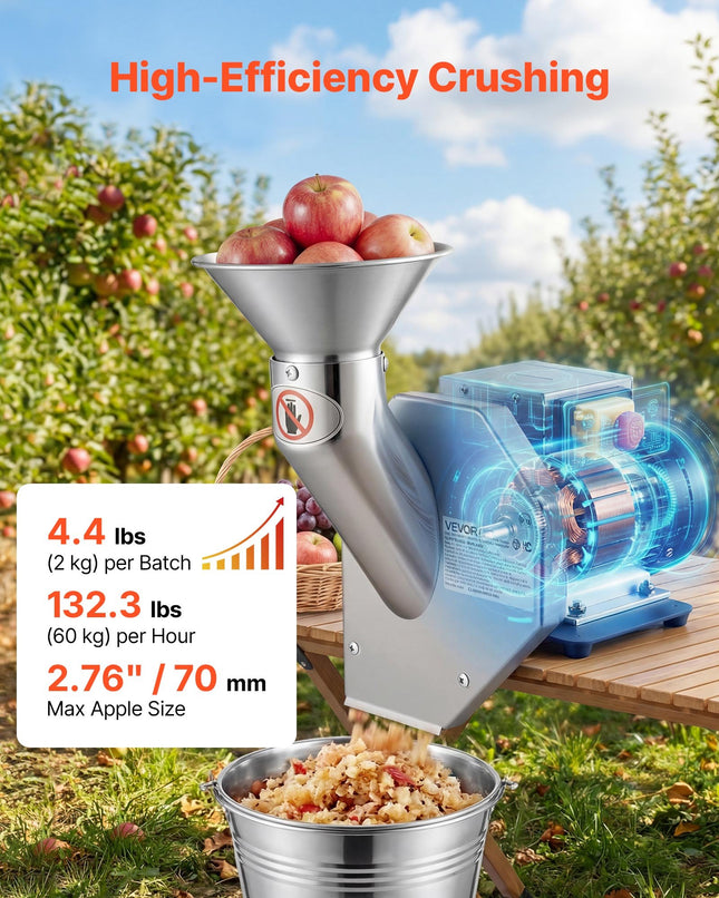 Elektrinis vaisių smulkintuvas VEVOR YF-01, 550 W