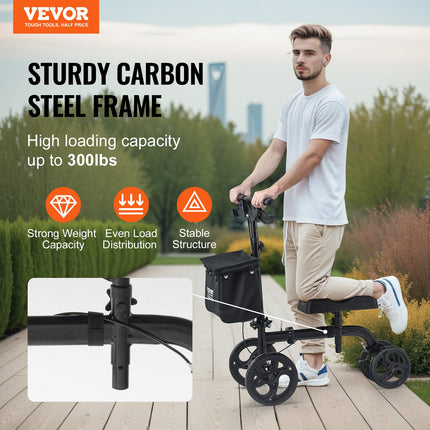 Sulankstomas kelių paspirtukas VEVOR HFK-9270, 136 kg apkrova