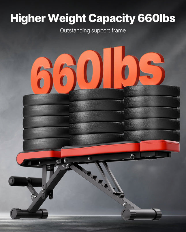 Reguliuojamas suoliukas svoriams VEVOR SJ708, 300 kg apkrova