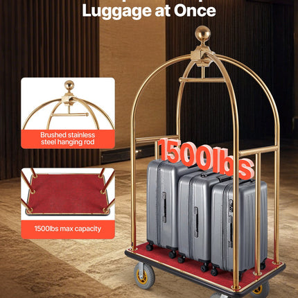 Viešbučio bagažo vežimėlis VEVOR X-109, 680 kg keliamoji galia