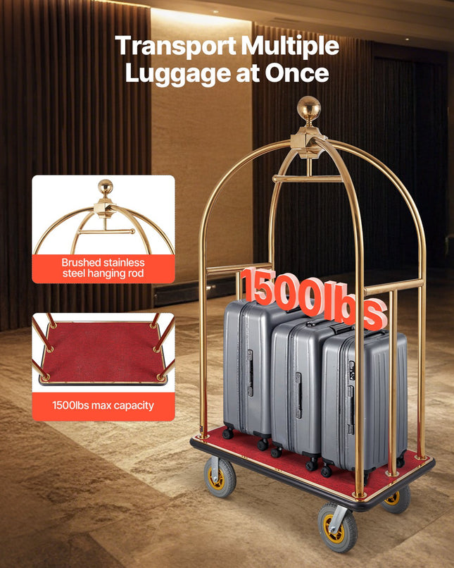 Viešbučio bagažo vežimėlis VEVOR X-109, 680 kg keliamoji galia