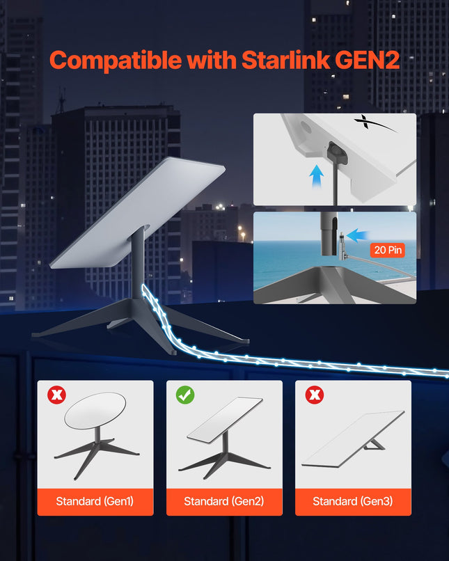 Starlink prailginimo laidas VEVOR Gen 2, 22,86 m
