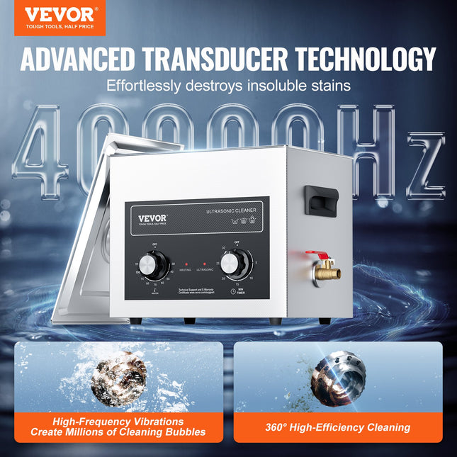 Ultragarsinė valyklė VEVOR TH-40AXN, 10 l talpos