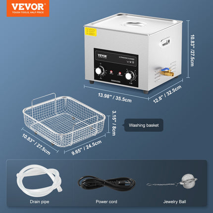Ultragarsinė valyklė VEVOR KZ-S15, 15 l talpa