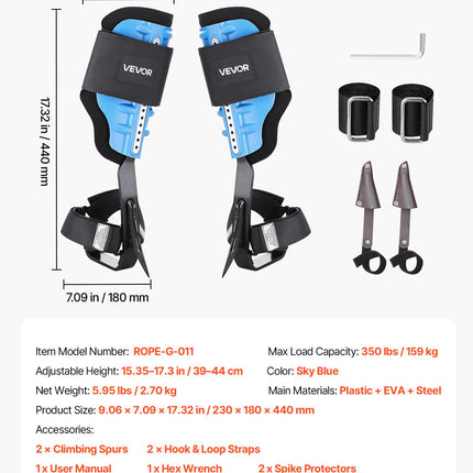 Medžių laipiojimo nagai VEVOR ROPE-G-011, 159 kg keliamoji galia