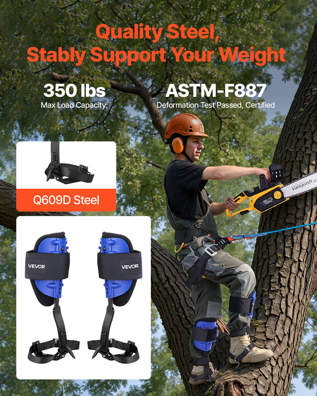 Medžių laipiojimo nagai VEVOR ROPE-G-008, 159 kg keliamoji galia