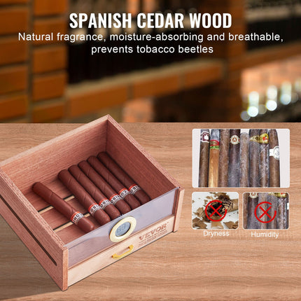 Cigarų humidorius VEVOR HCAG150D, 100-150 cigarų