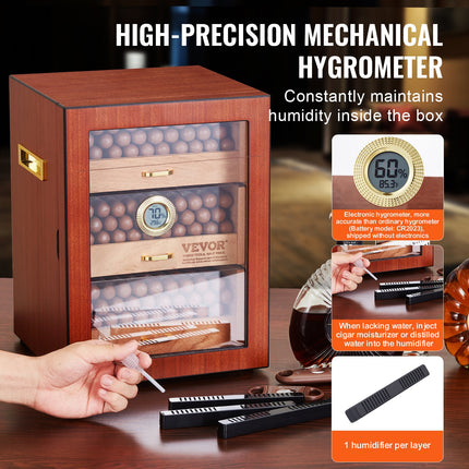 Cigarų humidorius VEVOR HCAG150D, 100-150 cigarų