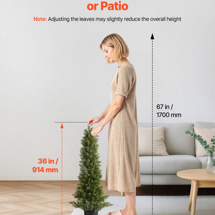 Dirbtiniai dekoratyviniai kedrai VEVOR SM-BS-90-3K, 91,4 cm, 2 vnt.